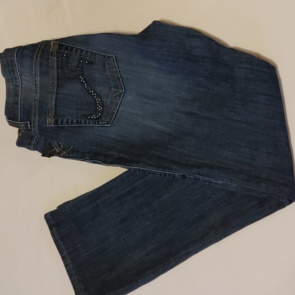 Rock & Republic Boot Cut Jeans Kasandra Rose Gold Stud Size 8